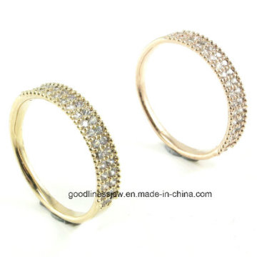 100% 925 Anel de Prata Sterling AAA Zircão Cúbico Senhora Anel Anel de Noiva Anel de Casamento R10281